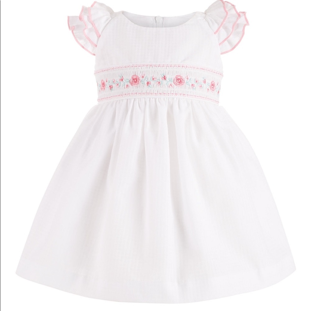 Bonnie Baby Embroidered Ruffle Sleeve Sun Dress